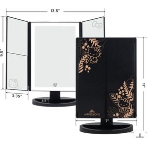 Hello Kitty Trifold LED Tri-Tone Makeup Mirror with Magnification